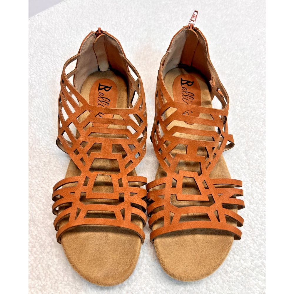 Bellini Women's Sandal Nazareth Faux Leather Tan Nubuck, Sz 10